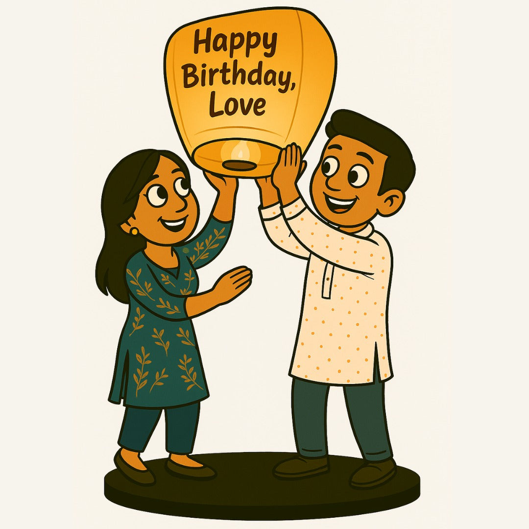 Piktoon Caricature Gift for Boyfriend – A Balloon Full of Love