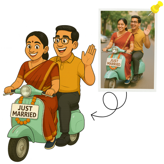 Piktoon Caricature Gift for Parents – Sweet Moment of Togetherness