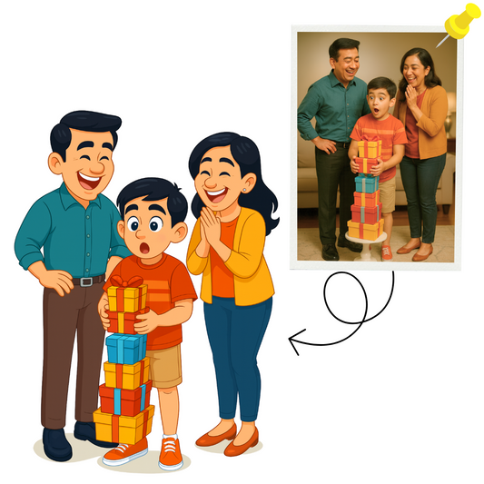Piktoon Cute Caricature Gift for Son's Birthday