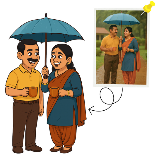 Piktoon Cartoon Portrait for Parents – Love, Laughter, and Memories