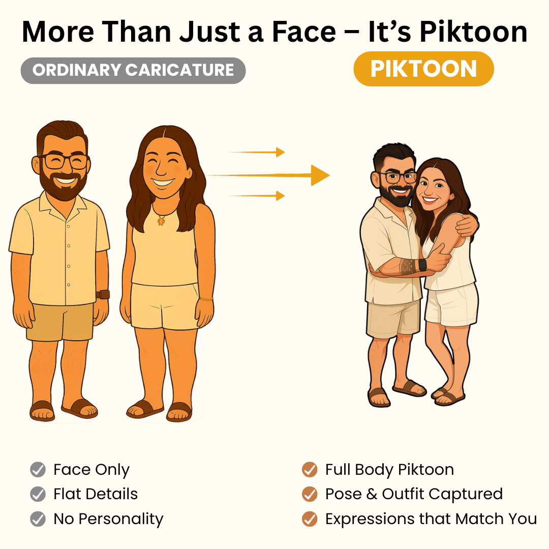 Piktoon Pose-to-Art Caricature – Your Moment, Our Magic