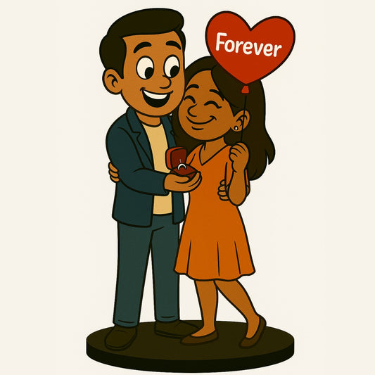 Piktoon Forever Hug Caricature Gift for Girlfriend – Tight Hugs, Tighter Bond