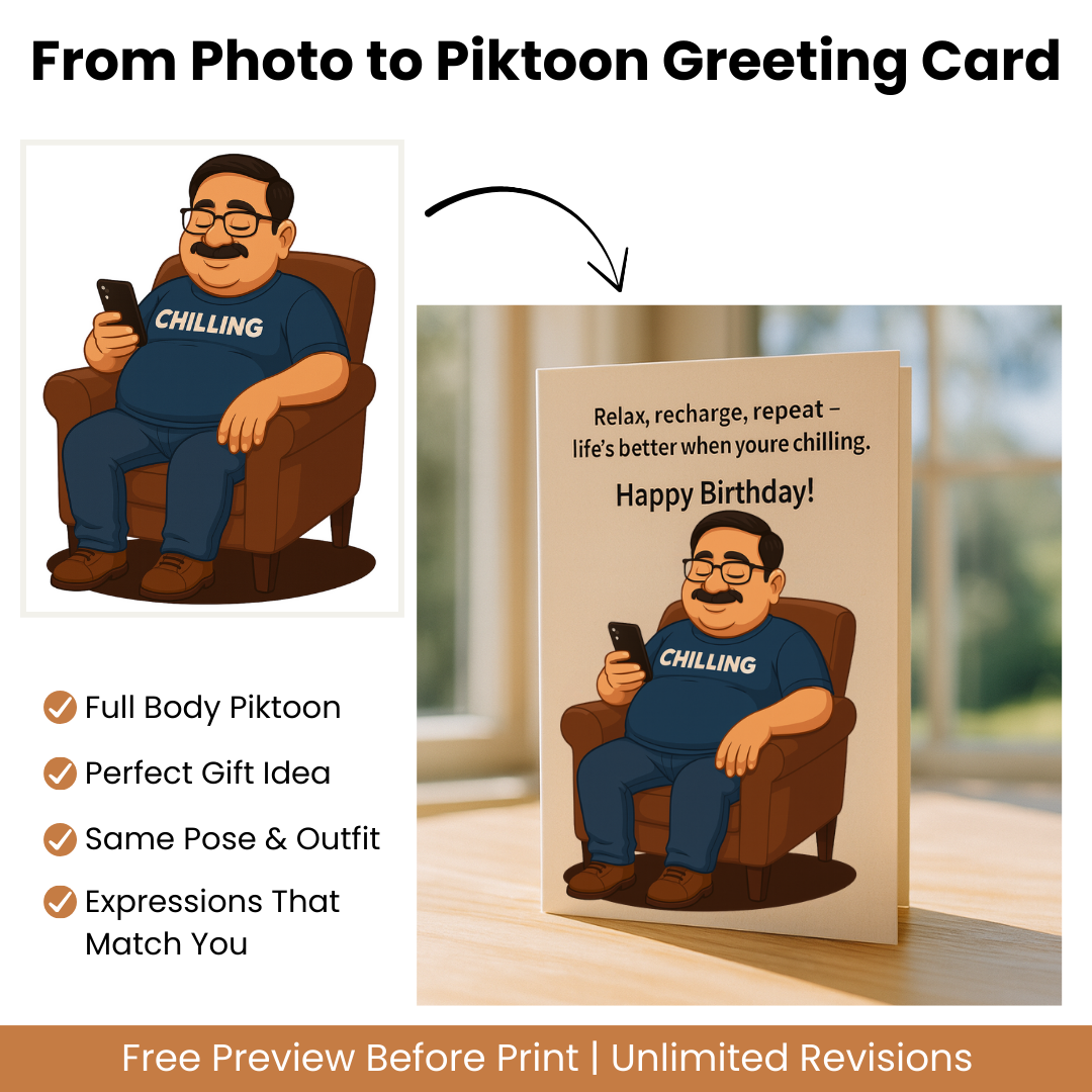 Piktoon Custom Greeting Card – Say It with a Smile