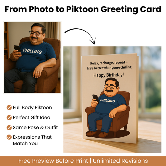 Piktoon Custom Greeting Card – Say It with a Smile