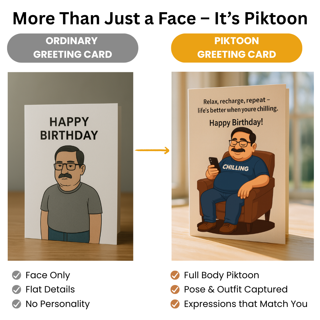 Piktoon Custom Greeting Card – Say It with a Smile