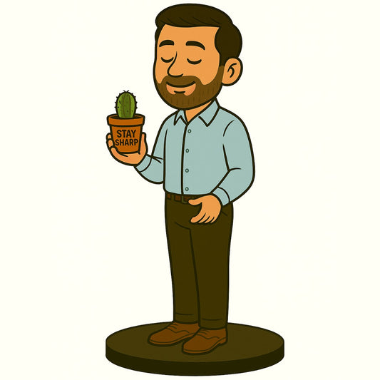 Piktoon Stay Sharp! Birthday Caricature Gift for Colleague